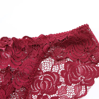 Sexy Lace Underwear Women Ultra-thin Transparent Lace Oversized Panties Female Underwear with Buttocks Low Waist Triangle Bottom luvshop24