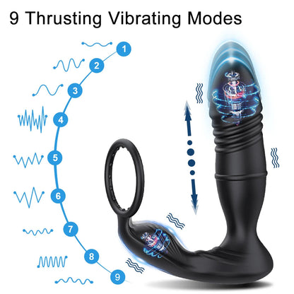 Male Thrusting Prostate Massager Bluetooth APP Vibrator for Men Gay Anal Plug Wireless Remote Butt Plug Sex Toy for Couples luvshop24