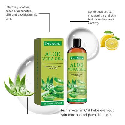 Moisturizing Hydrating Aloe Vera Gel Deeply Nourish Facial Body Skin Shrink Pores Reduce Fine Lines Dry Frizzy Hair Care Essence luvshop24