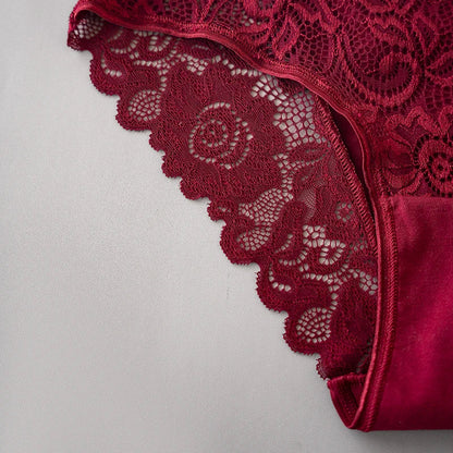 3PCS/Set Luxury Floral Embroidery Lace Panties Women Briefs Sexy Hollow Lingerie Female Underwear Ladies Breathable Underpants luvshop24