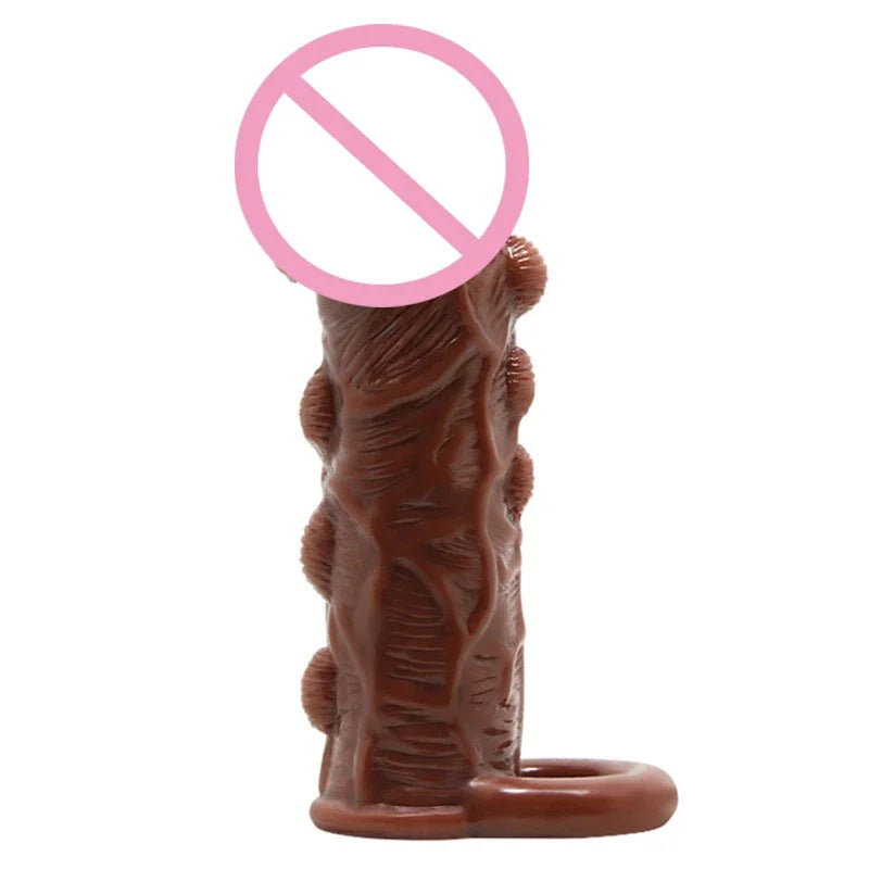Thicken Big Granule Reusable Condoms Ring Cock Penis Extension Delay Ejaculation Penis Sleeve Extender For Adult Erotic Toys luvshop24