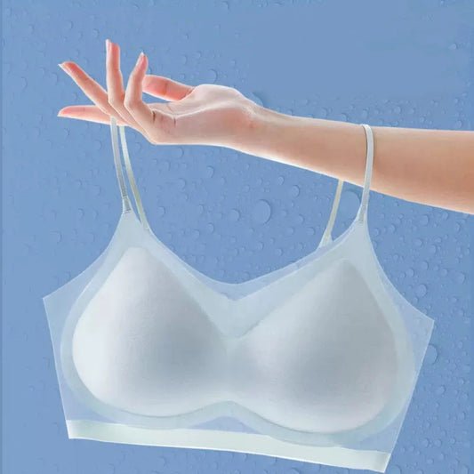 1pcs Summer Women Ultrathin Sport Bra Ms.Basic Thin Vest With Padded Female Brassier Ladys Ice Silk Seamless Comfort breath Bras luvshop24