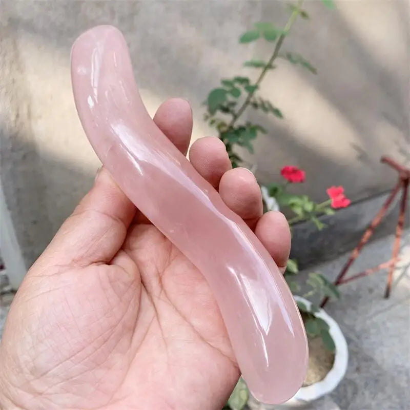 18cm Natural Rose Quartz Massage Stick Gemstone Beauty Bar Yoni Healing For Women Holiday Gift  1pcs luvshop24