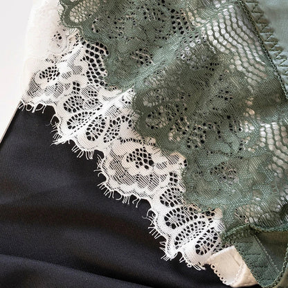 1pc Women's Sexy Lace Panties Satin Seamless Underwear Lace Mesh Sheer Low Waist Triangle Underwear Ladies Thin Breathable Brief luvshop24