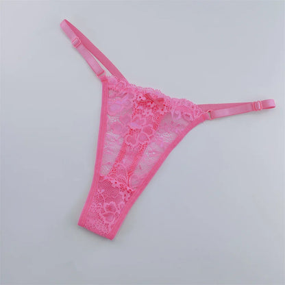 3Pcs Lace Thongs Women Lace Low Waist Panties Sexy Transparent Underwear Fashion Breathable G-string Ladies Intimates Lingerie luvshop24