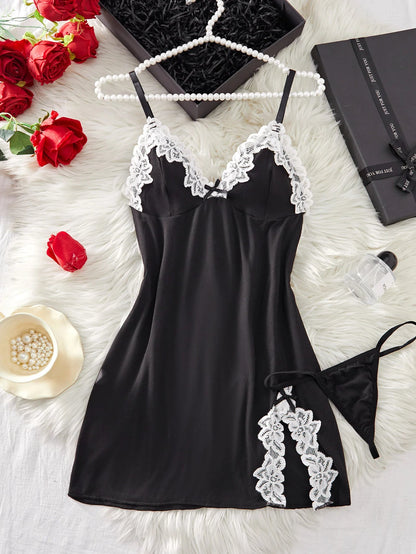 Women's Underwear Sexy Lingerie Set Erotic Nightdress Sexy Lace Sleepwear Solid Slim Soft Dresses Erotic Sleepwear & Thongs luvshop24