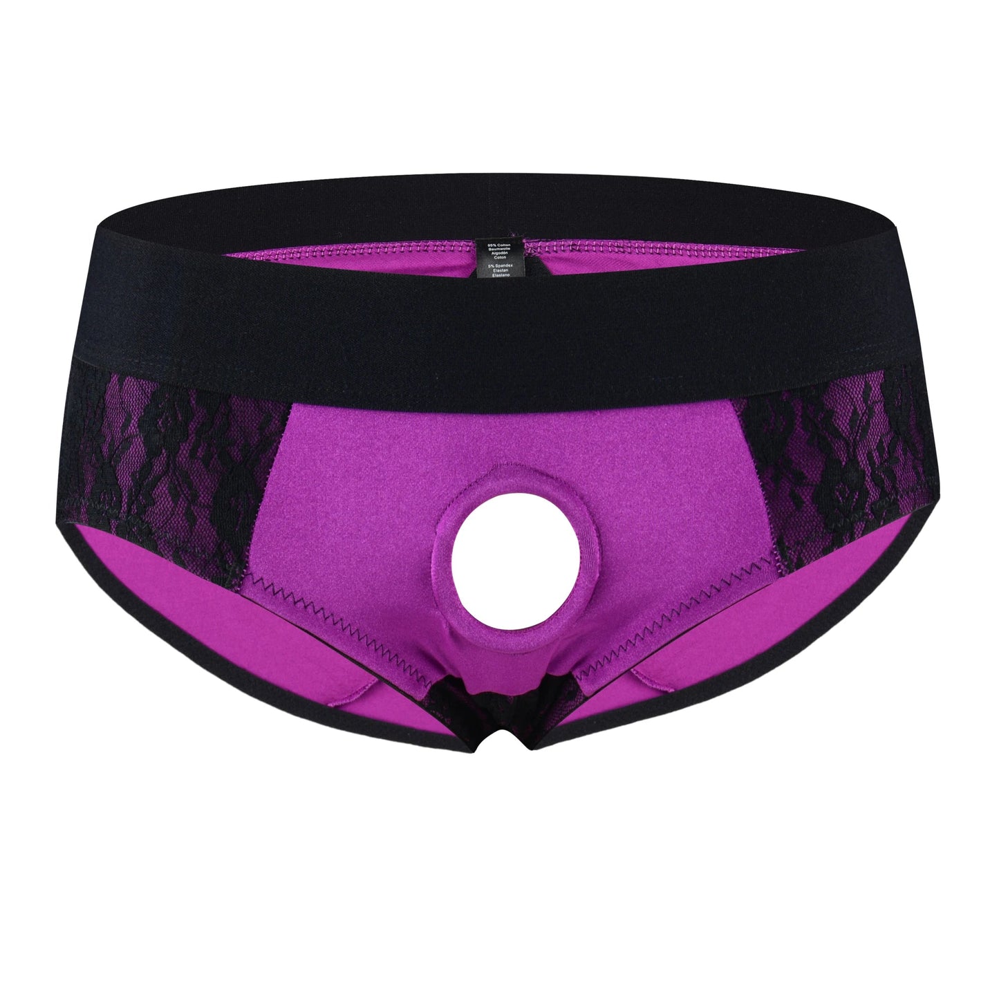 Men Erotic Panties Patchwork Penis Hole Underwear Open Buttocks Crotch Underpants Sexy Gay Lace Briefs Strap on Harness Lingerie luvshop24