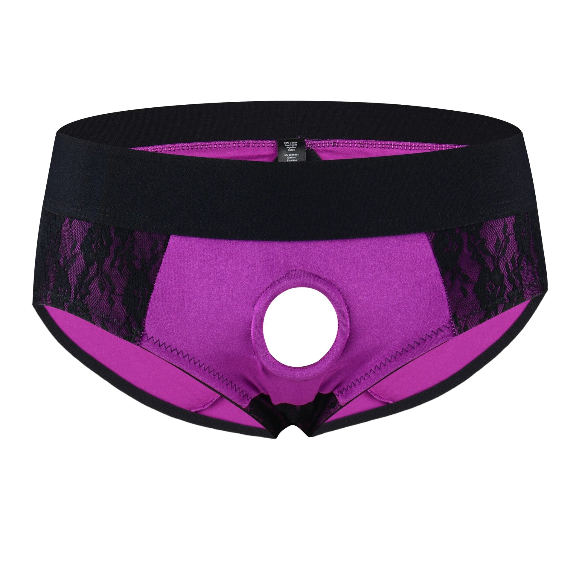 Men Erotic Panties Patchwork Penis Hole Underwear Open Buttocks Crotch Underpants Sexy Gay Lace Briefs Strap on Harness Lingerie luvshop24