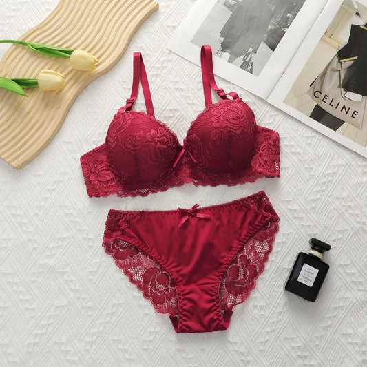 2-piece Sexy Multi-color Lingerie Set For Women's Gathering Push Up Underwear For Women's Flower Underwear Set A2155 luvshop24