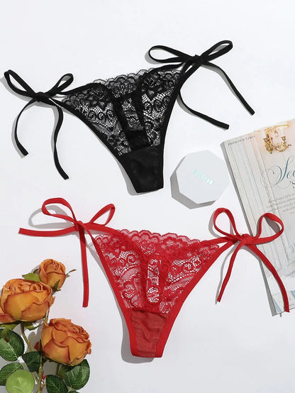 2pcs Low Waist Lace Thong For Women Sexy Panties Comfortable Underwear Female Underpants Lingerie C847 luvshop24