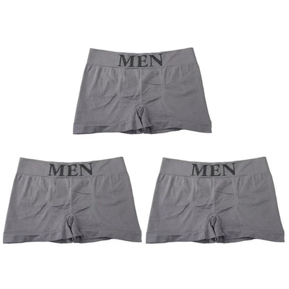 3 Pcs Men's Panties Underwear Boxers Breathable Man Boxer Solid Underpants Comfortable Male Brand Shorts Black Blue Underwear luvshop24