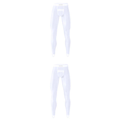 1/2/3PCS Men's Leggings Underwea Thin Sexy Transparent Ice Silk High Stretch Foot Anti Slip Pants Fitness Bottoms Pants AD776 luvshop24