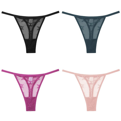 4Pcs Lace Bikini Panties Women Sexy Thongs Lace G-string Underpants S-XL Ladies Comfortable T-Back Underwear Sexy Lingerie 2022 luvshop24