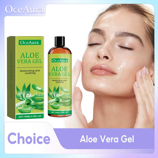 Moisturizing Hydrating Aloe Vera Gel Deeply Nourish Facial Body Skin Shrink Pores Reduce Fine Lines Dry Frizzy Hair Care Essence luvshop24