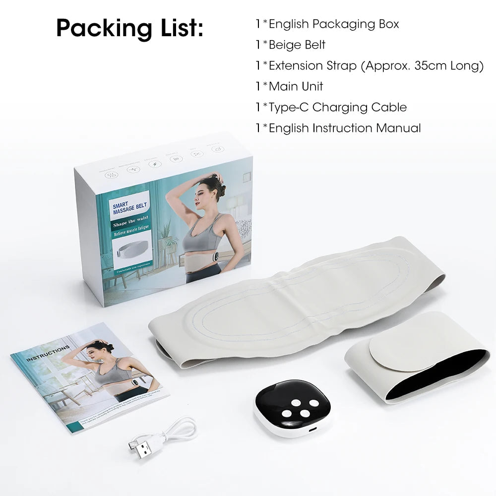 Electric Waist Massager Heating Lumbar Massage Belt Vibration Hot Compress Abdominal Massager Heated Pad Muscle Relax Waist Belt luvshop24