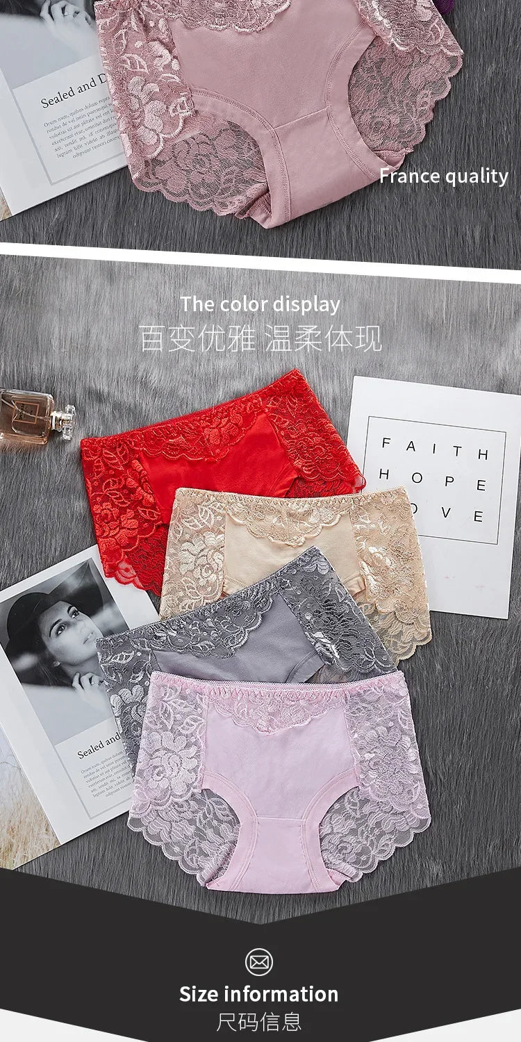 Lace Breathable Women's Underwear Panties Lace Lingerie Female Underwear Ladies Casual Underpants Seamless Women's Briefs luvshop24