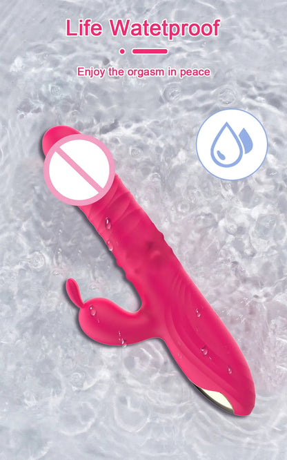Rabbit Vibrator For Women Powerful G Spot Telescopic Rotating Clitoris Vagina Stimulator Female Masturbator For Adult Sexy Toys luvshop24