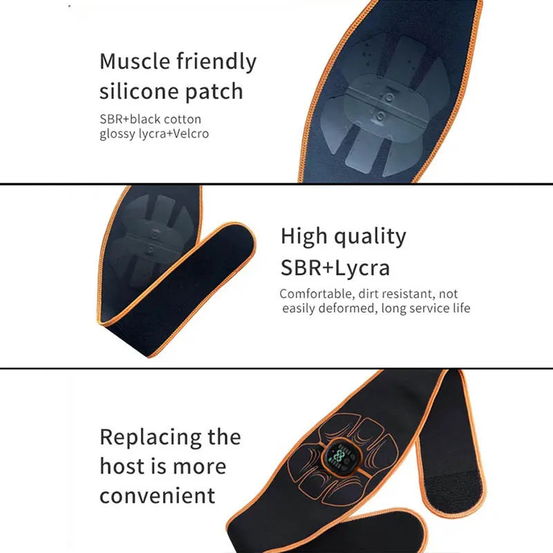 ABS Stimulator Electric Vibration Abdominal Muscle Trainer Muscle Stimulator USB Charge Body Slimming Fitness Massage Belts luvshop24