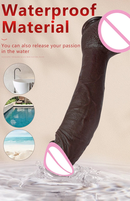 10.6in Long Realistic dildo Black vibrator penis telescopic Swing Heating silicone dildo remote control Dildo Vibrator for wome luvshop24