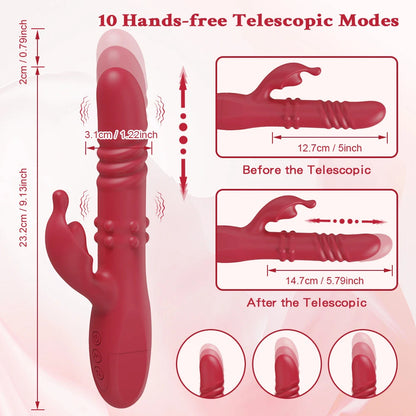 Rabbit Vibrator For Women Powerful G Spot Telescopic Rotating Clitoris Vagina Stimulator Female Masturbator For Adult Sexy Toys luvshop24