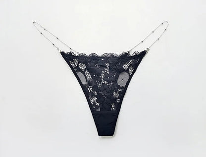 Metal Chain Hot Sexy Women Panties Cotton G String Girls Briefs Letter Thong Erotic Female Underwear Low Waist Intimates luvshop24