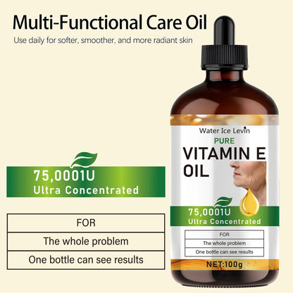 100ml Natural Vitamin E Essential Oil for Massage, Skin Care, Scraping, Shower, Face, Body, Nail, Hair, Eyelash Care Universal luvshop24
