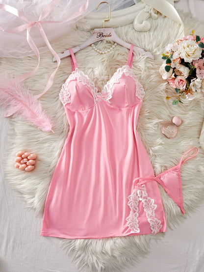 Women's Underwear Sexy Lingerie Set Erotic Nightdress Sexy Lace Sleepwear Solid Slim Soft Dresses Erotic Sleepwear & Thongs luvshop24