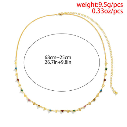 Summer Accessories Versatile Colorful Oil Drop Beads Chain Body Chain Bohemian Geometric Love Waist Chain Body Chains for Woman luvshop24