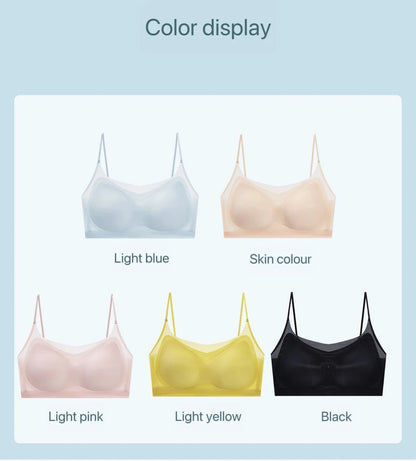 1pcs Summer Women Ultrathin Sport Bra Ms.Basic Thin Vest With Padded Female Brassier Ladys Ice Silk Seamless Comfort breath Bras luvshop24