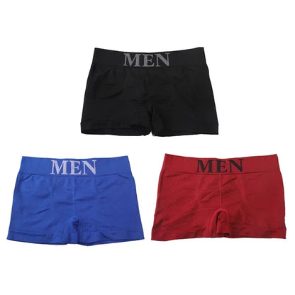 3 Pcs Men's Panties Underwear Boxers Breathable Man Boxer Solid Underpants Comfortable Male Brand Shorts Black Blue Underwear luvshop24