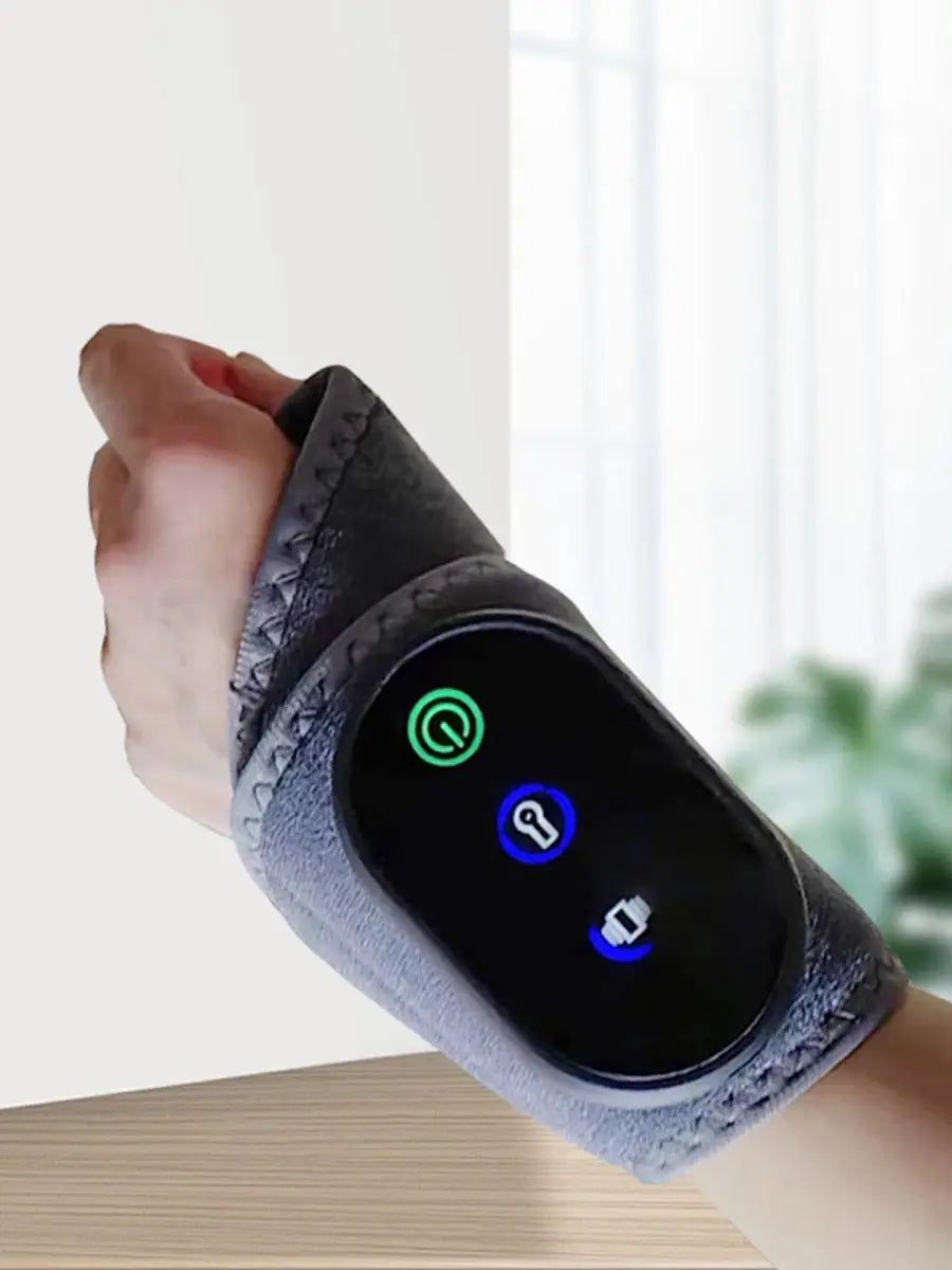 Wrist massager, hand joint vibration massager, heated gray portable luvshop24