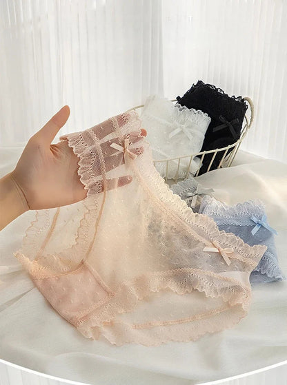 2024 Summer New Lace Sexy Women's Underwear Ultra Thin Breathable Comfortable Traceless Underwear Bragas Трусы 팬티 Белье luvshop24