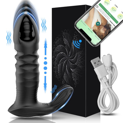 Male Thrusting Prostate Massager Bluetooth APP Vibrator for Men Gay Anal Plug Wireless Remote Butt Plug Sex Toy for Couples luvshop24