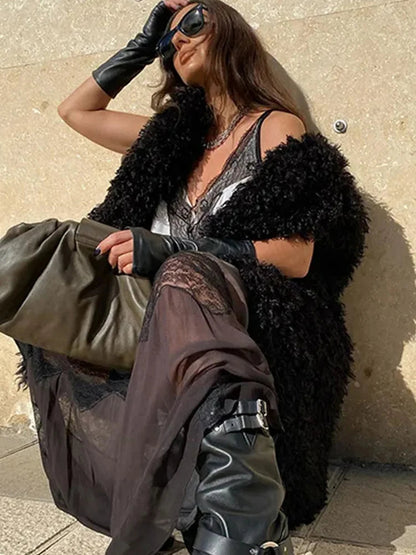 Lace Sling Long Dresses Women Sexy Sleeveless Split See Through Female Mesh Sheer Dress 2025 Summer New Lady Fashion Beach Robes luvshop24