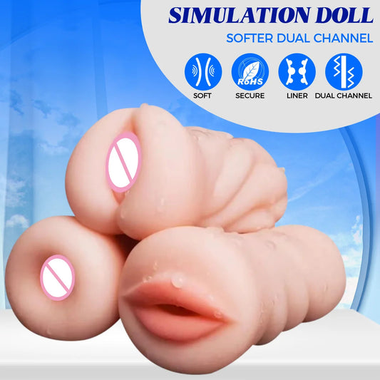 Sex Toys For Men Realistic Deep Throat Male Masturbator Silicone Artificial Mouth Vagina Anal Erotic Oral Sex Masturbator luvshop24
