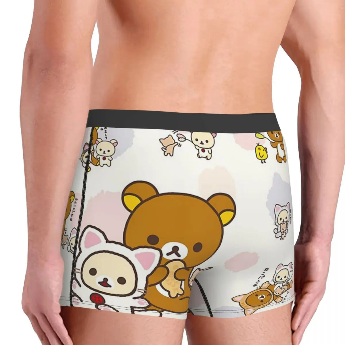 2025 New Summer Breathable Cute 3d Printed Cat Rilakkuma Bear Underwear Men'S Underwear Men'S Underwear Sexy Shorts Boxer Underw luvshop24