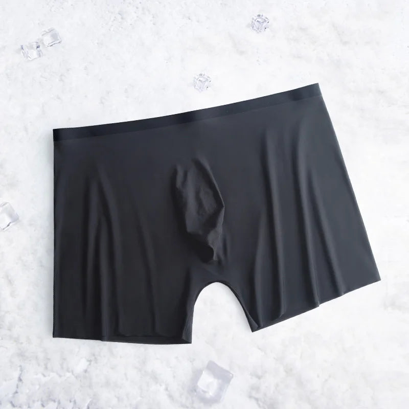 1-2 Pcs Ultra-thin Underwear Sexy Transparent 2022 New Mesh Ice Silk Mens Boxer Shorts Naked Seamless Plus Size Boxershorts Men luvshop24