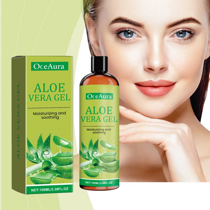 Moisturizing Hydrating Aloe Vera Gel Deeply Nourish Facial Body Skin Shrink Pores Reduce Fine Lines Dry Frizzy Hair Care Essence luvshop24