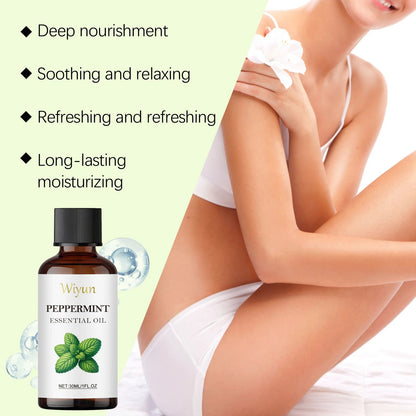 Peppermint Body Massage Oil - Cooling Moisturizing Formula For Skin Care, Lightweight Fast-Absorbing Essential Oil Blend luvshop24