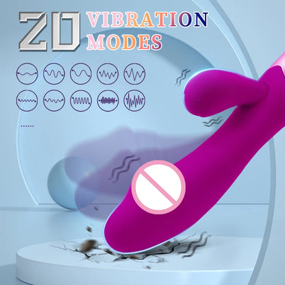Rechargeable Dildo Rabbit Vibrator Dual Vibration G Spot Vagina Massager AV Stick Clitoris Sex Toys for Women Female Masturbator luvshop24