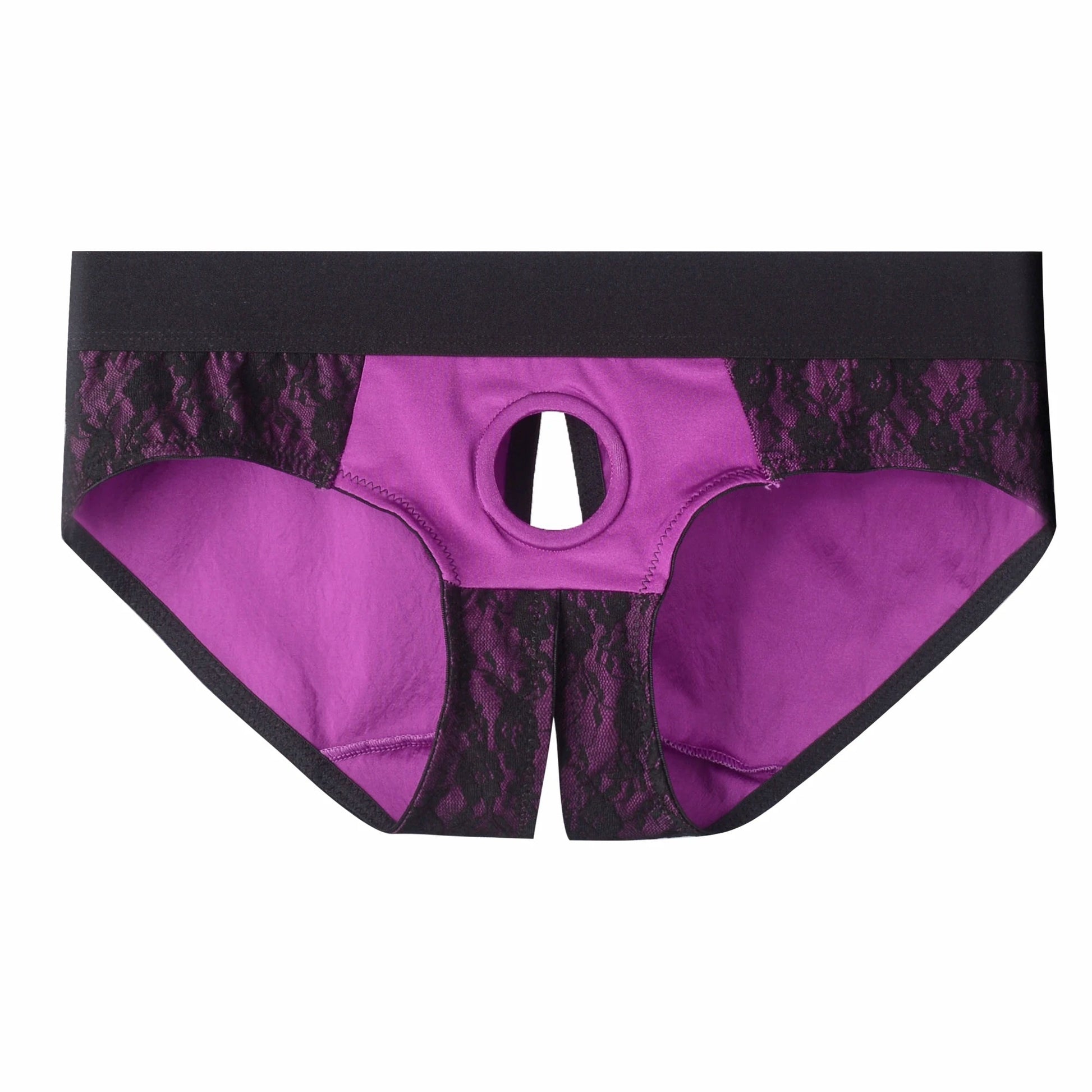 Men Erotic Panties Patchwork Penis Hole Underwear Open Buttocks Crotch Underpants Sexy Gay Lace Briefs Strap on Harness Lingerie luvshop24