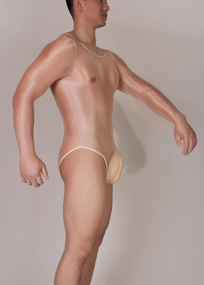 Hot Sexy Oil Shiny Bodysuit for Men Body Stockings Sheer See Through Five Fingers Glove Leotard Male Erotic Lingerie Sex Clothes luvshop24