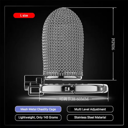 Male Metal Mesh Chastity Cage Sexy Adult Man Chastity Device Cock Cage Adjustable Penis Ring Chastity Lock BDSM Sex Toys For Men luvshop24