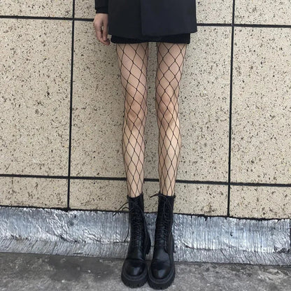 Hollow Out Sexy Pantyhose Black Women Fashion Tights Fishnet  Stockings Club Party Hosiery Female Lingerie Girls Thigh Mesh Sock luvshop24