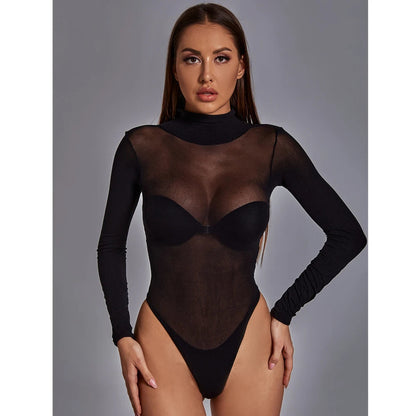 One-piece Bodysuits For Women Exotic Erotic Transparent Jumpsuit Night Club Party Wear Erotic Tight Lingerie Female Sleepwear luvshop24