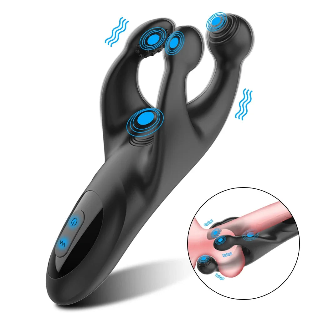 Glans Trainer for Men Powerful Vibrating Penis G Spot Masturbator Soft Fingertip Prolong Endurance Massage Vibrator Erotic Toys luvshop24