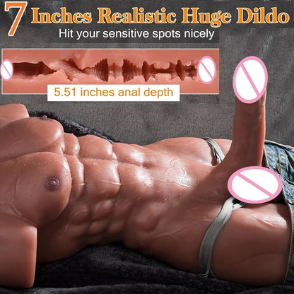 RENHEYUOU-16KG fierce male sex doll gay male TPE realistic large phallus with abs female masturbation Adult Torso sex dolls 18+ luvshop24