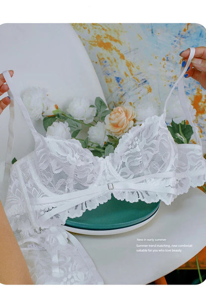 Logirlve Sexy Tоy For Women Bra Set Lingerie Push Up Brassiere Lace Embroidery Underwear Set Ultra-thin Cup Female Lingerie luvshop24