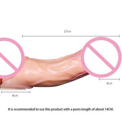 Silicone Cock Ring Soft Realistic Penis Sleeve Extender Condom Penis Ring Delayed Ejaculation Dick Cover Case Cock Header luvshop24