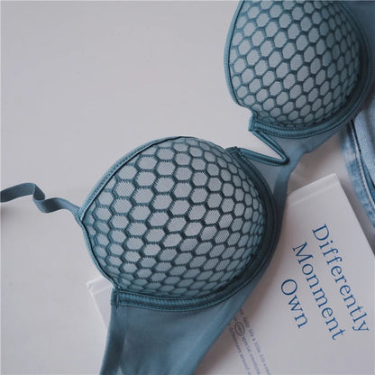 Lace Lingerie Set Push up Bra Transparent Panty Sets for Women Quality bras Black Big Size Sexy Luxury Underwear Set female luvshop24
